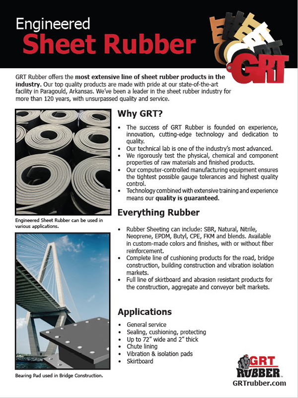 Engineered Sheet Rubber Quick Overview